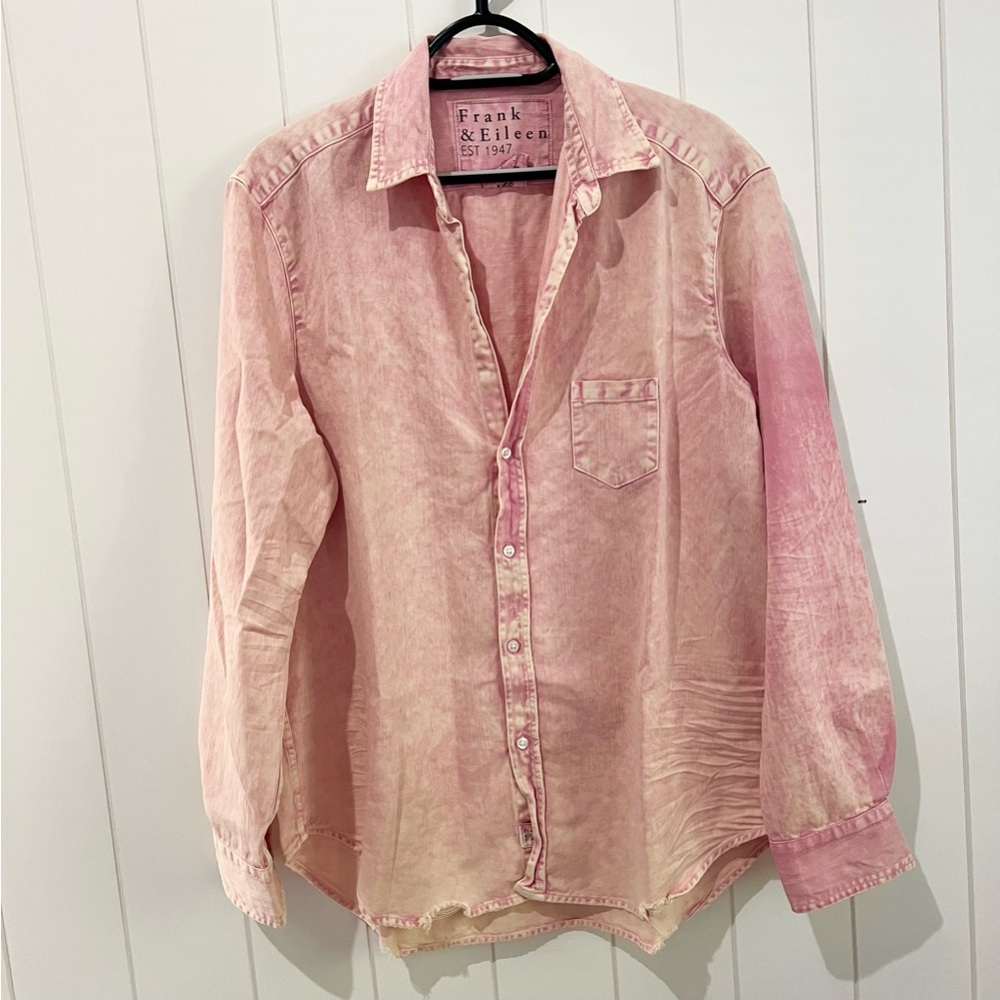 Frank & Eileen NWOT EILEEN Relaxed button up shirt featherweight size L pink